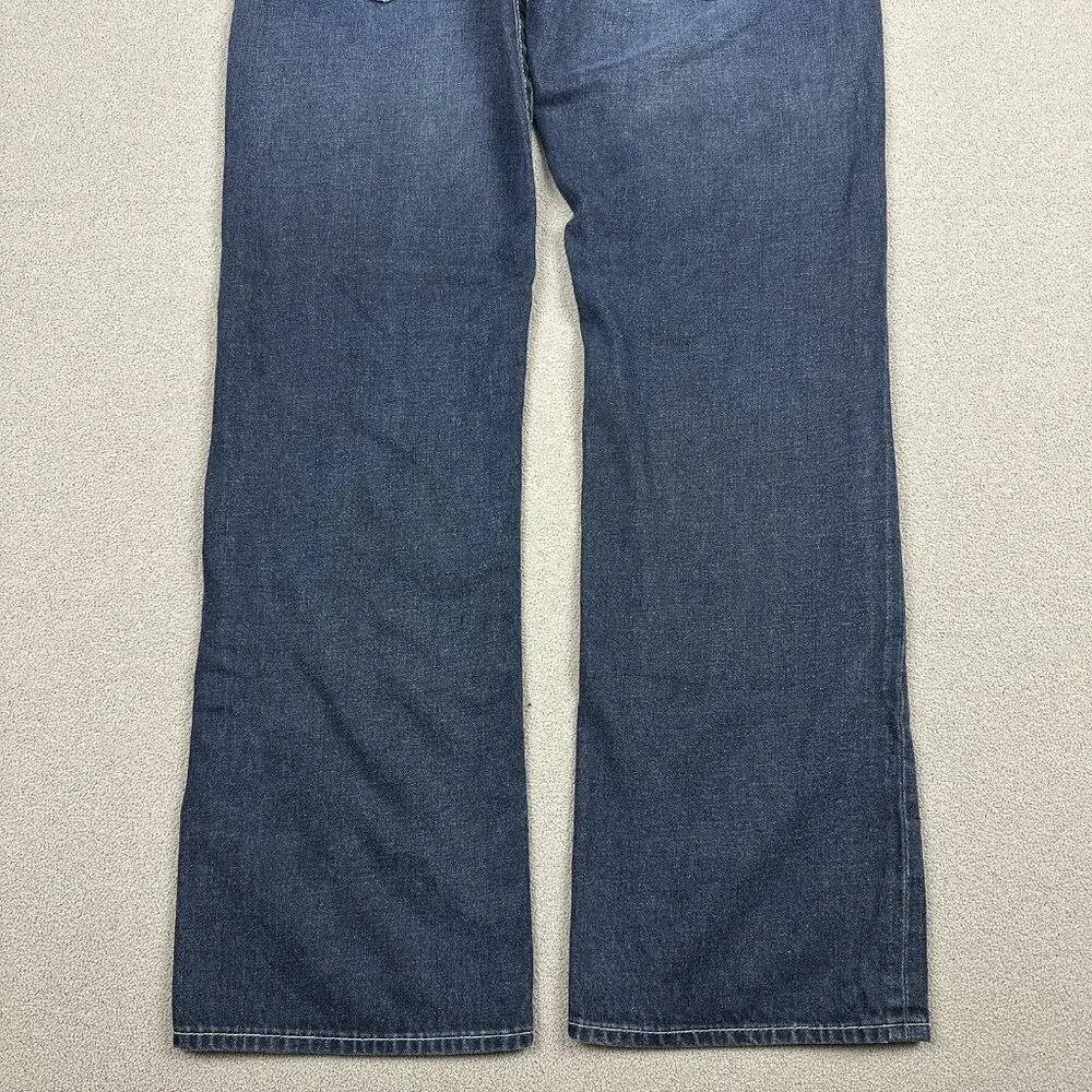 True Religion Jeans Mens 33x31 Blue Straight Flap Pockets Dark Wash Denim